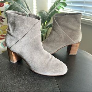 Soludos Mineral Grey Suede Venetian Midheel Bootie - size 9
